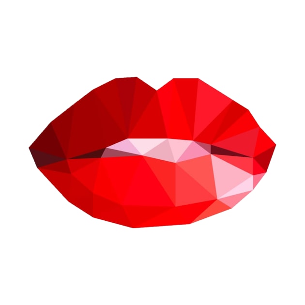 MINIMALIST LOW POLY RED LIPS by itsyaboifabian