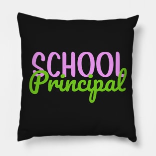 School Principal Colorful Script Pillow