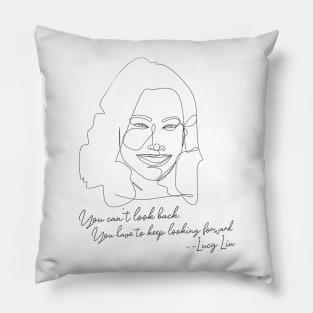 Lucy Liu Line Art Quote Pillow