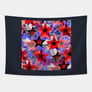 Festive red and blue stars Tapestry