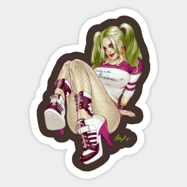 why so serious harley quinn sticker teepublic