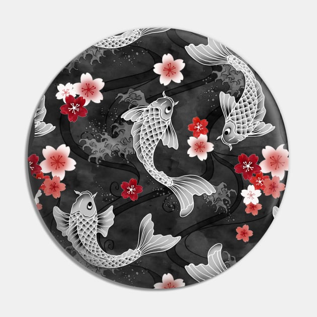 Koi sakura blossom in black Pin by adenaJ