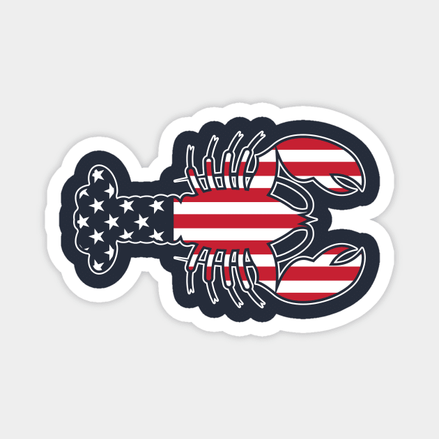 Lobster Cape Cod 4th of July American Flag Magnet by stayfrostybro