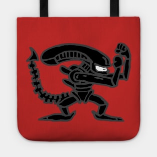 the fighting alien {grey} Tote