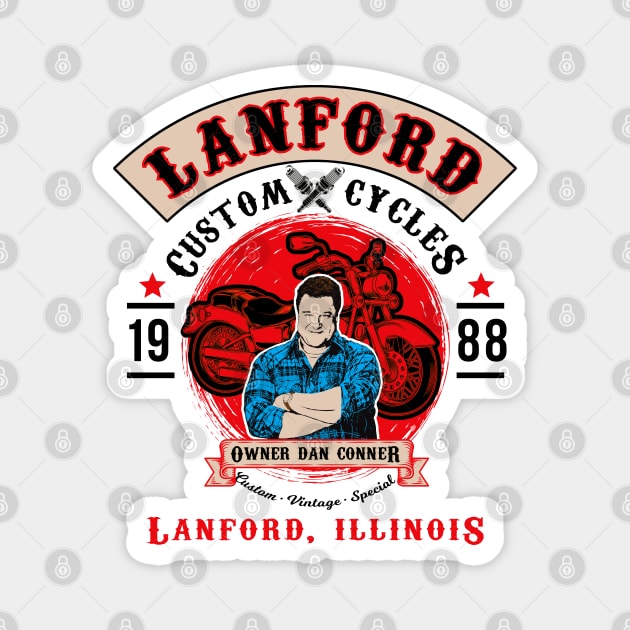 Lanford Custom Cycles Dan Conner Lts Magnet by Alema Art