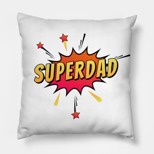 Father's Day Superdad Retro Comic Pop Art Pillow