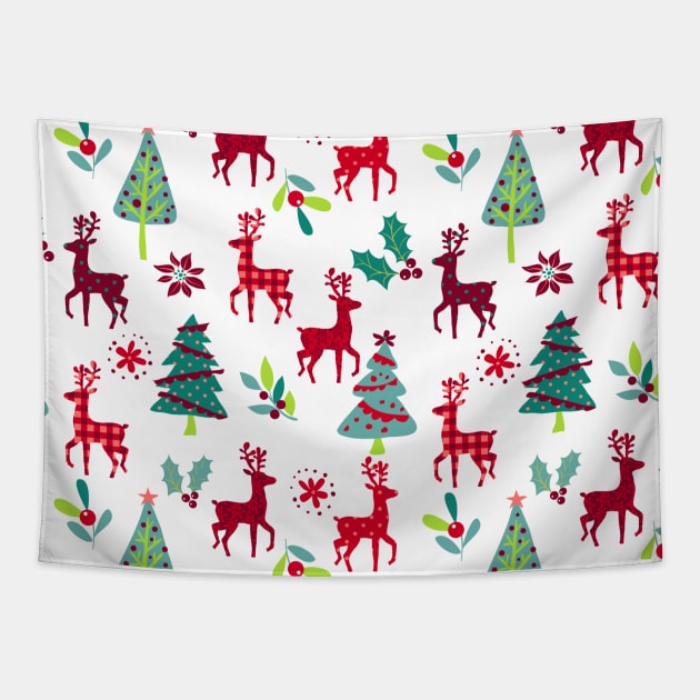 Christmas Reindeers 40 Tapestry by Cressida Carr