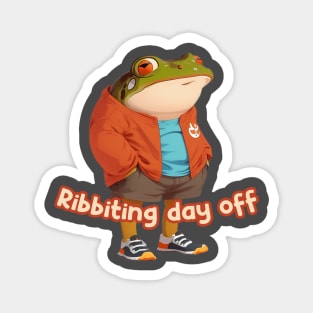 Frog Ribbiting Day Off Magnet