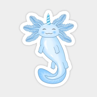 Blue Unicorn Axolotl Magnet