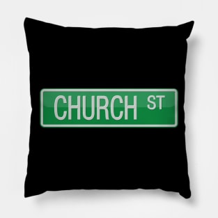 Church Street Road Sign Pillow