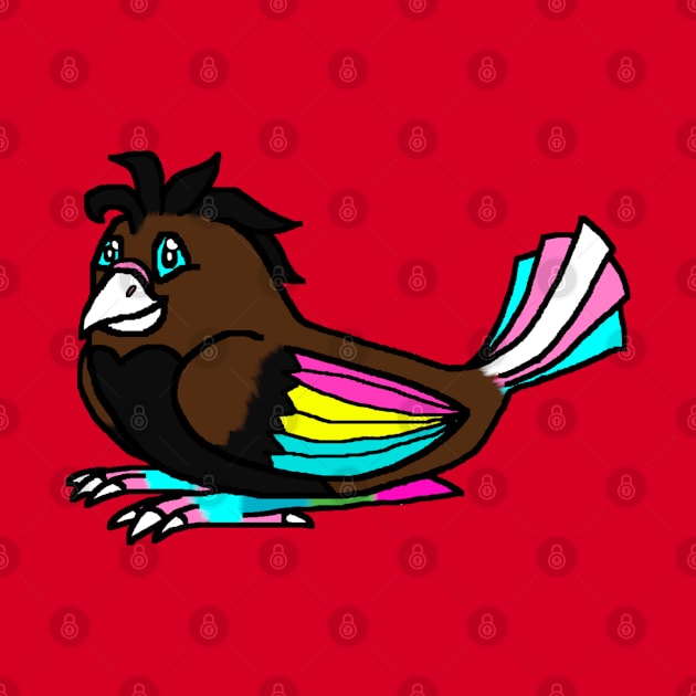 Pansexual Pride Bird by HuskyWerewolf