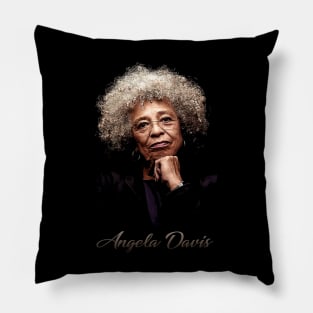 Unapologetically Black Angela Graphic Tee for Cultural Activists Pillow