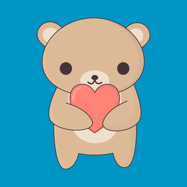 Brown Bear With A Heart T-Shirt by happinessinatee