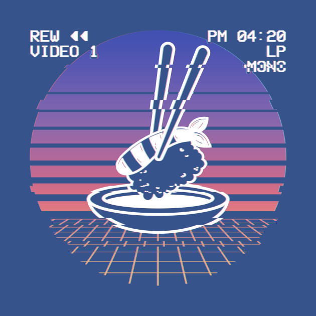 Disover Vaporwave Aesthetic Japanese Sushi Retro Glitch Gift - Japanese Vaporwave - T-Shirt