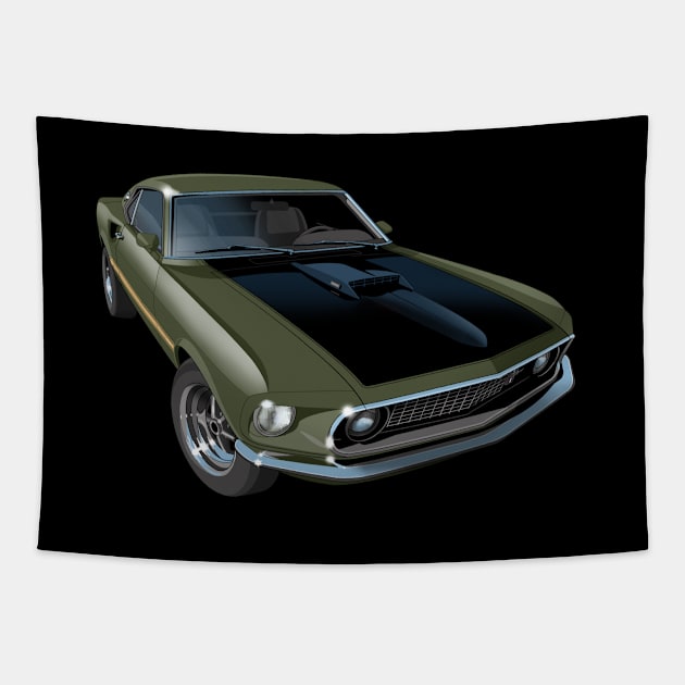 1969 ford mustang mach 1 Tapestry by candcretro