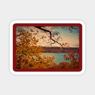 USA. New York. View from Fort Tryon Park at Hudson river. Magnet