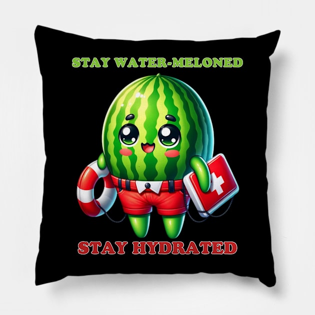 Lifeguard Melon - Hydration Hero Pillow by vk09design