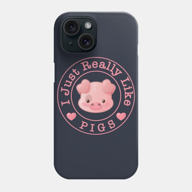 Cute Kawaii Pink Pig Phone Case by Irene Koh Studio