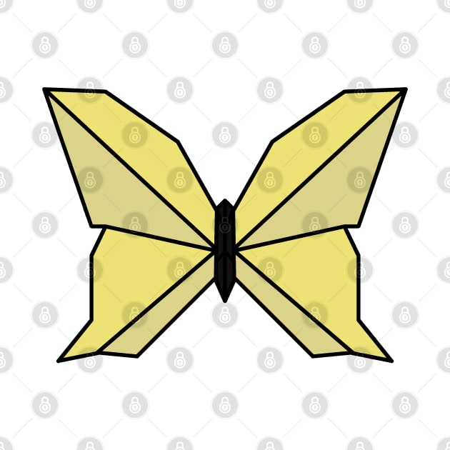 Yellow Origami Butterfly by Numerica