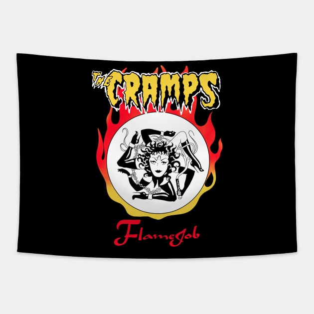 the cramps flame job Tapestry by Brunocoffee.id