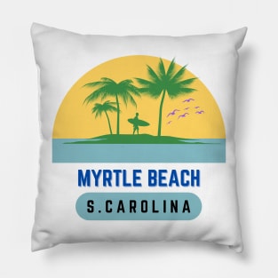 Myrtle Beach Sunset South Carolina Vintage Pillow