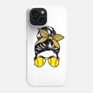 Softball Bun & Glasses - Light Apparel Phone Case