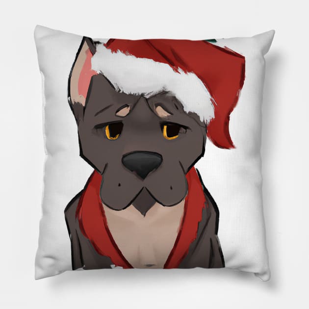 Cute Cane Corso Drawing Pillow by Play Zoo