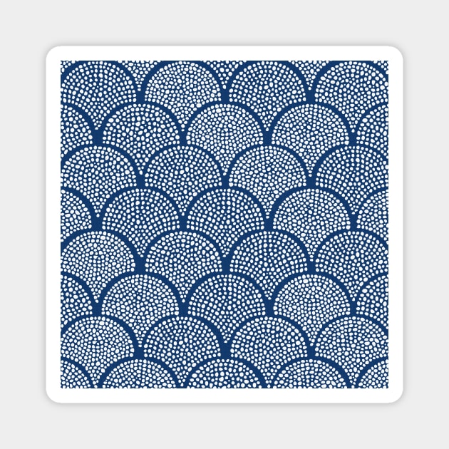 Japanese Fish Scales / Indigo Texture Magnet by matise