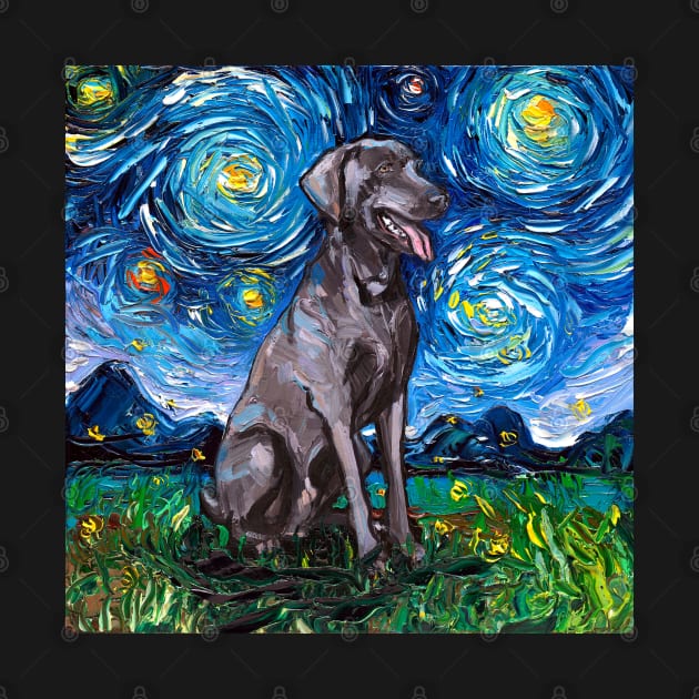 Weimaraner Night by sagittariusgallery