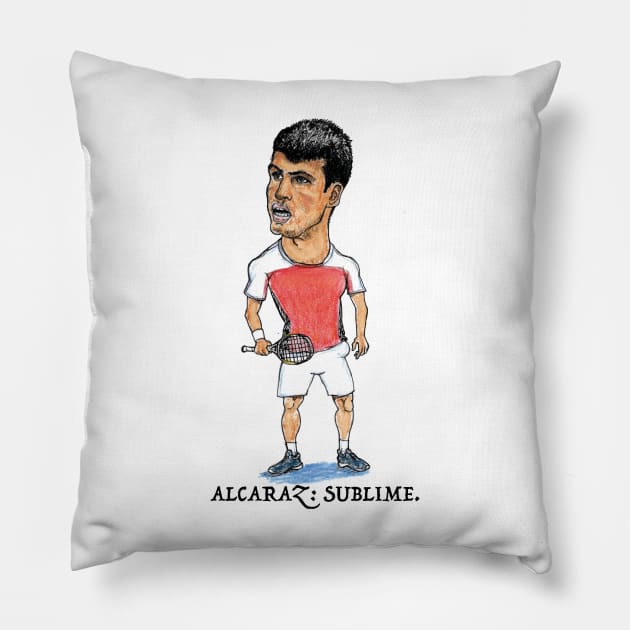 Carlos Alcaraz Pro tennis player Pillow by dizzycat-biz