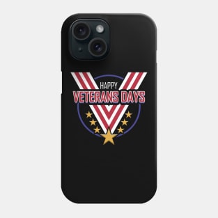 Big V Shaped Medal Ribbon Happy Veterans Day Phone Case