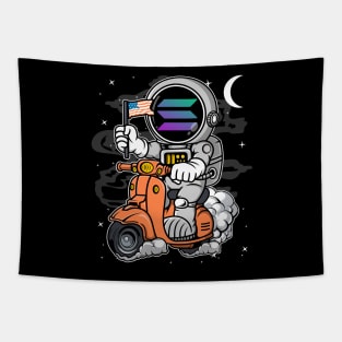 Astronaut Scooter Solana SOL Coin To The Moon Crypto Token Cryptocurrency Blockchain Wallet Birthday Gift For Men Women Kids Tapestry