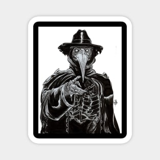 Black and White Plague Doctor Magnet