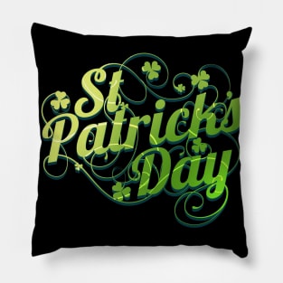 Shamrocks And Ornaments Logo For St Patricks Day Pillow