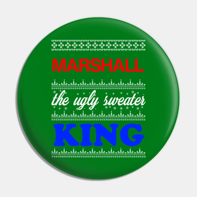 MARSHALL the Ugly Sweater King> Happy Holidays Pin by CoolApparelShop