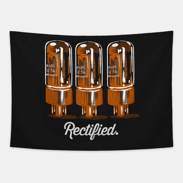 Glowing amplifier vacuum tubes in vintage style Tapestry by SerifsWhiskey