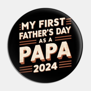 First Time Dad Est 2024 Fathers Day Pin