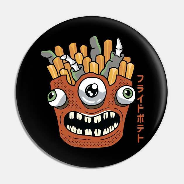 Kawaii Japanese Monster Fries for Potato Lovers Pin by spacedowl