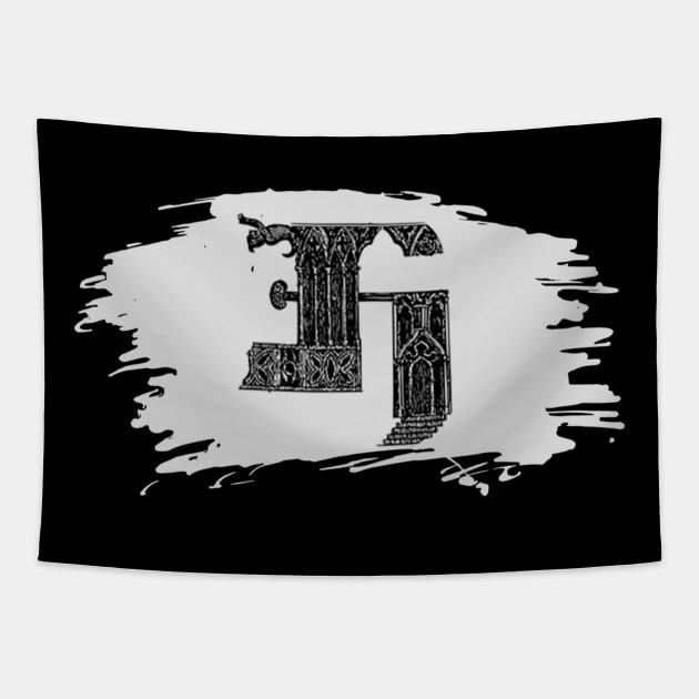 Gothic letter H – Alphabet typography Tapestry by IrvinGoth Garden