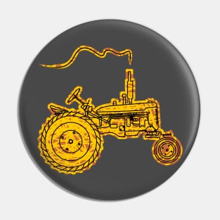 silhouette of an old farming machines Pin