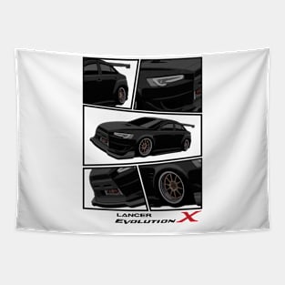 Mitsubishi Lancer EVO X Black, Evolution X, JDM Tapestry