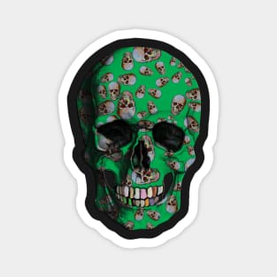 Happy Skull Random Pattern (Green) Magnet