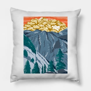 Kings Canyon National Park in Sierra Nevada Fresno and Tulare Counties California United States WPA Poster Art Pillow