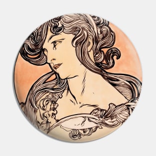 Alphonse Mucha Art Nouveau ver.3 Pin