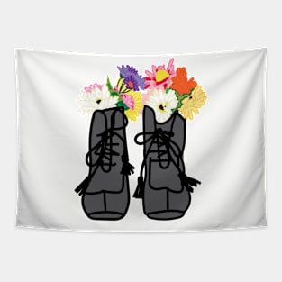 Flower Boots Illustration by Courtney Graben Tapestry