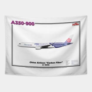 Airbus A350-900 - China Airlines "Carbon Fiber" (Art Print) Tapestry