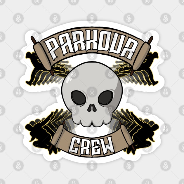 Parkour crew Jolly Roger pirate flag Magnet by RampArt