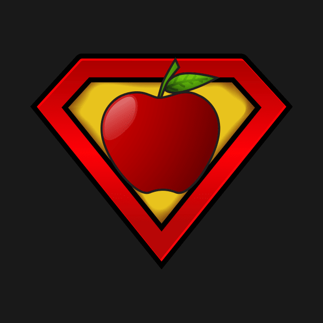 Super Teacher Shirt Superhero Apple Ripped by Walkowiakvandersteen