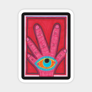 Pink Hand with Eye Magnet