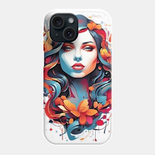 Women with Flowers in Her Hair: Blooming Beauty - Colorful Phone Case